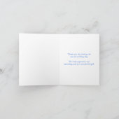 Carte de remerciements bleu de mariage de fleur (Intérieur)