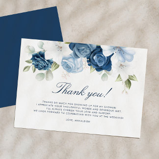 Carte De Remerciements Bleu Duché Floral Quelque Chose Bleu Avant Je Fais