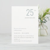 Carte De Remerciements Bleu Dusky Minimal Chaque année Anniversaire Invit (Debout devant)