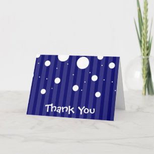 Carte De Remerciements Bleu et blanc et Pois