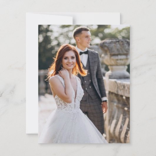 Carte De Remerciements Bleu et blanc Toile Mariage plat (Dos)