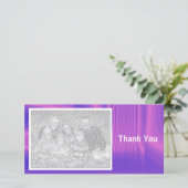 Carte De Remerciements Bleu et Magenta ombragé (Debout devant)