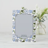 Carte De Remerciements Bleu et vert Floral Block Imprimer Garçon Annivers (Debout devant)