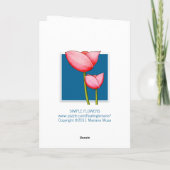 Carte de remerciements bleu Fleurs simples (Dos)