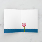 Carte de remerciements bleu Fleurs simples (Intérieur)