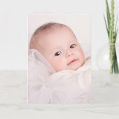 Carte De Remerciements Bleu flores eucalyptus croix photo baptême (Dos)