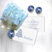 Carte de remerciements bleu Joyoux Noel