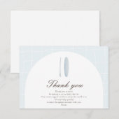 Carte de remerciements bleu minimal (Devant / Derrière)