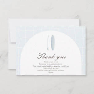 Carte de remerciements bleu minimal