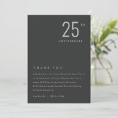Carte De Remerciements Bleu noir gras minimal chaque année Anniversaire (Debout devant)