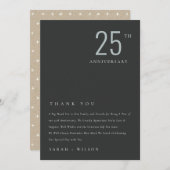 Carte De Remerciements Bleu noir gras minimal chaque année Anniversaire (Devant / Derrière)