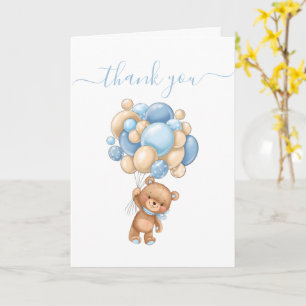 Carte de remerciements Bleu Ours Teddy