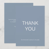 Carte de remerciements bleu outremer simple (Devant / Derrière)