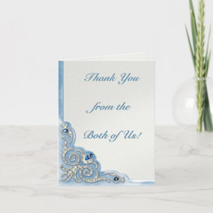 Carte De Remerciements Bleu Perlé (Note de Remerciement)