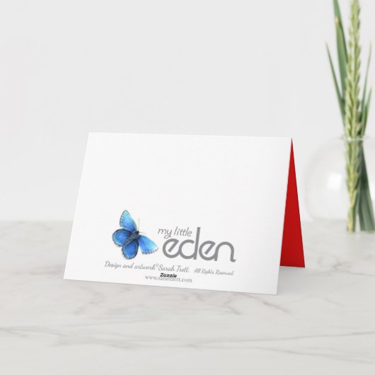 Carte de remerciements bleu pour Anniversaire de e (Dos)