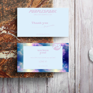 Carte De Remerciements Bleu pourpre Petite entreprise