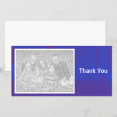 Carte De Remerciements Bleu profond (Devant / Derrière)