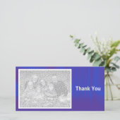 Carte De Remerciements Bleu profond (Debout devant)