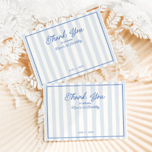 Carte De Remerciements Bleu rayé vintage homard 1er anniversaire
