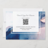 Carte De Remerciements ~ Bleu rose AR17 Aquarelle Elégant Mariage tendanc (Dos)