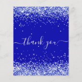 Carte de remerciements bleu royal d'anniversaire (Devant)