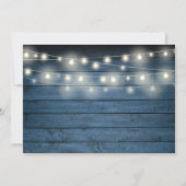 Carte De Remerciements Bleu Rustique Chaîne de bois Lumières Photo Baptêm (Dos)