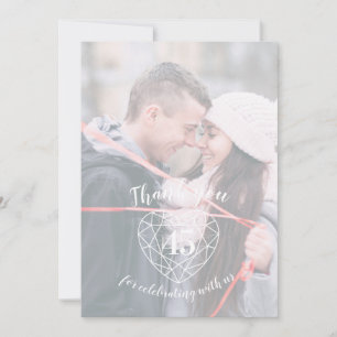 Carte De Remerciements Bleu saphir coeur anniversaire 45 ans photos