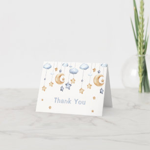 Carte De Remerciements Bleu Simple moderne Twinkle Baby shower Twinkle