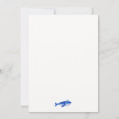 Carte De Remerciements Bleu Simple Sous Le Baby shower Des Baleines (Dos)
