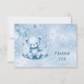 Carte de remerciements bleu Teddy Bear (Devant)