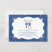 Carte De Remerciements Bleu Toile Bow Nurse School Grad (Devant)