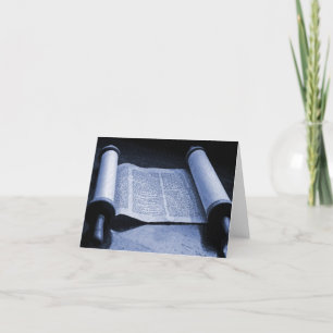 Carte de remerciements bleu Torah