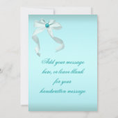 Carte de remerciements bleu Turquoise blanc (Dos)