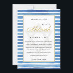 CARTE DE REMERCIEMENTS BLEUE DE COULEUR D'EAU INDIGO BLEU BAT BAR MITZVAH<br><div class="desc">Si vous avez besoin d'une personnalisation supplémentaire,  n'hésitez pas à m'envoyer un message sur yellowfebstudio@gmail.com .</div>