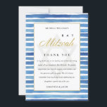 CARTE DE REMERCIEMENTS BLEUE DE COULEUR D'EAU INDIGO BLEU BAT BAR MITZVAH<br><div class="desc">Si vous avez besoin d'une personnalisation supplémentaire,  n'hésitez pas à m'envoyer un message sur yellowfebstudio@gmail.com .</div>