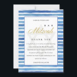 CARTE DE REMERCIEMENTS BLEUE DE COULEUR D'EAU INDIGO BLEU BAT BAR MITZVAH<br><div class="desc">Si vous avez besoin d'une personnalisation supplémentaire,  n'hésitez pas à m'envoyer un message sur yellowfebstudio@gmail.com .</div>