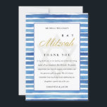CARTE DE REMERCIEMENTS BLEUE DE COULEUR D'EAU INDIGO BLEU BAT BAR MITZVAH<br><div class="desc">Si vous avez besoin d'une personnalisation supplémentaire,  n'hésitez pas à m'envoyer un message sur yellowfebstudio@gmail.com .</div>