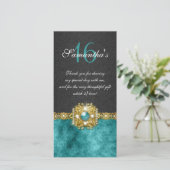 Carte De Remerciements Bling gemmes diamant perle damas (Debout devant)