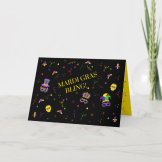 CARTE DE REMERCIEMENTS BLING MARDI GRAS