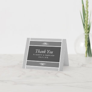 Carte De Remerciements Bloc Pastel moderne - Gris Siver - Mariage