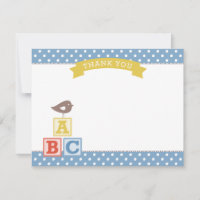 Blocs ABC Bleu Poussiéreux Oiseau Garçon Bébé