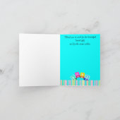 CARTE DE REMERCIEMENTS BLOCS DE BÉBÉ DE LA STRIPE AQUA (Intérieur)