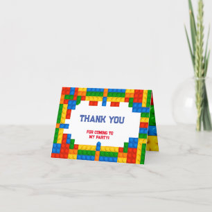 Carte De Remerciements Blocs de construction d'anniversaire
