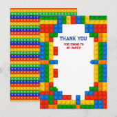 Carte De Remerciements Blocs de construction d'anniversaire (Devant / Derrière)