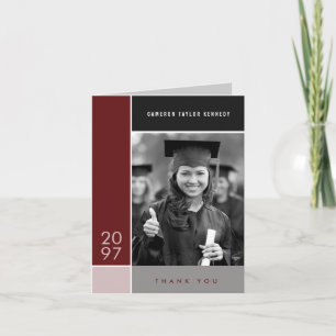 Carte De Remerciements Blocs de couleur simple de Mondrian Photo de remis