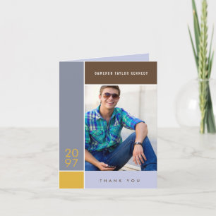 Carte De Remerciements Blocs de couleur simple de Mondrian Photo de remis