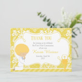 Carte De Remerciements Blonde Boy Première Communion Damask (Debout devant)