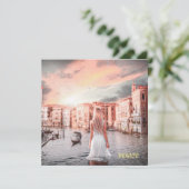 Carte De Remerciements Blondie Dans Venise Romantique (Debout devant)