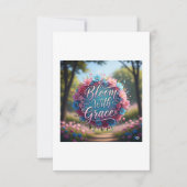 Carte De Remerciements Bloom With Grace" Poster Floral Citation - Croissa (Devant)