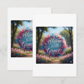 Carte De Remerciements Bloom With Grace" Poster Floral Citation - Croissa (Devant / Derrière)